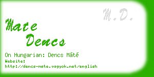 mate dencs business card