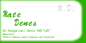 mate dencs business card